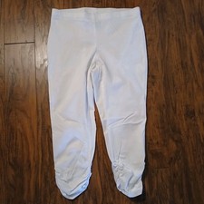 Style Co Women's Capri Leggings White Mid Rise Small Cinched Leg
