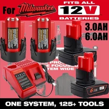 3.0/6.0AH Extended Capacity For Milwaukee 12V Lithium Battery 48-11-2401/Charger