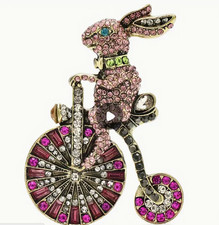 BROOCH-Vintage Style Rhinestone Rabbit Multic...