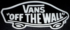 VANS OFF THE WALL STICKER 6 X 2 1/2 GLOSSY VINTAGE BLACK