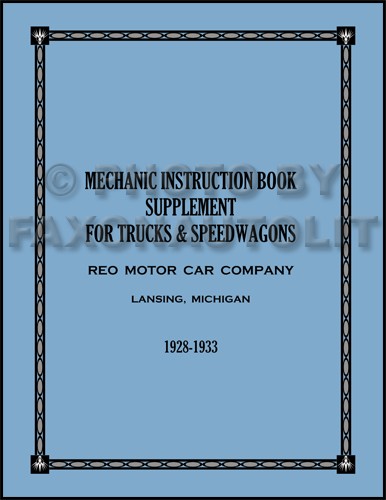 Reo Truck Und Speedwagon Reparatur Shop Manuell Supp 1928 1929 1930 1931 1932-image