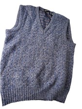 VTG 100 Virgin Wool Sweater Vest Mens L V-neck Sportswear Grandpa Preppy Italy