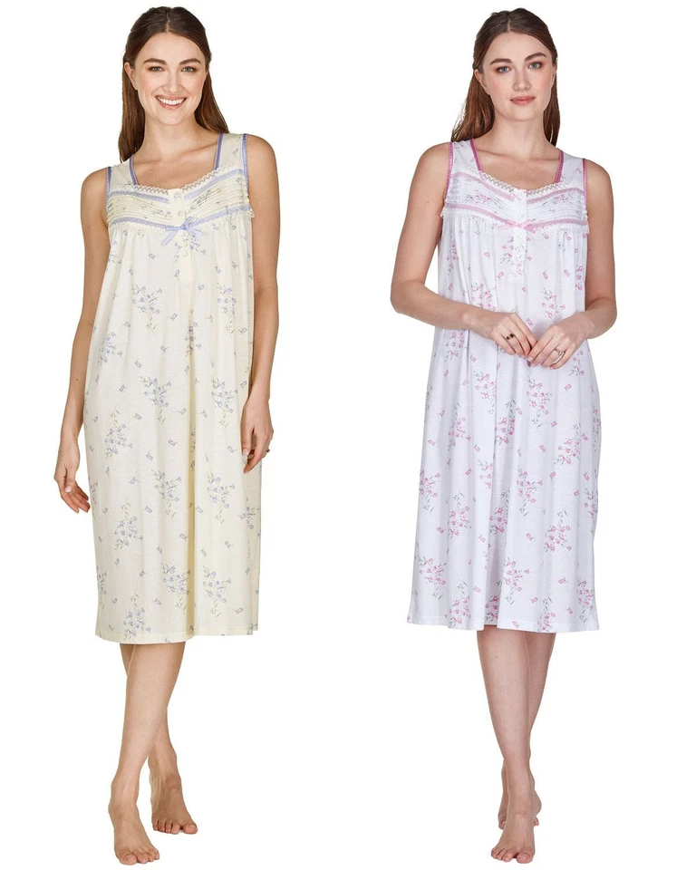 La Marquise Sleeveless Nightie Ladies 'Floral Breeze' Nightdress