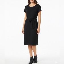 New Carmen Marc Valvo Black Tie Waist T Shirt...