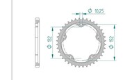 Kettenrad Stahl 41-ZäHne 525-Teilung FüR MV Agusta Turismo Veloce 800 Lusso ABS