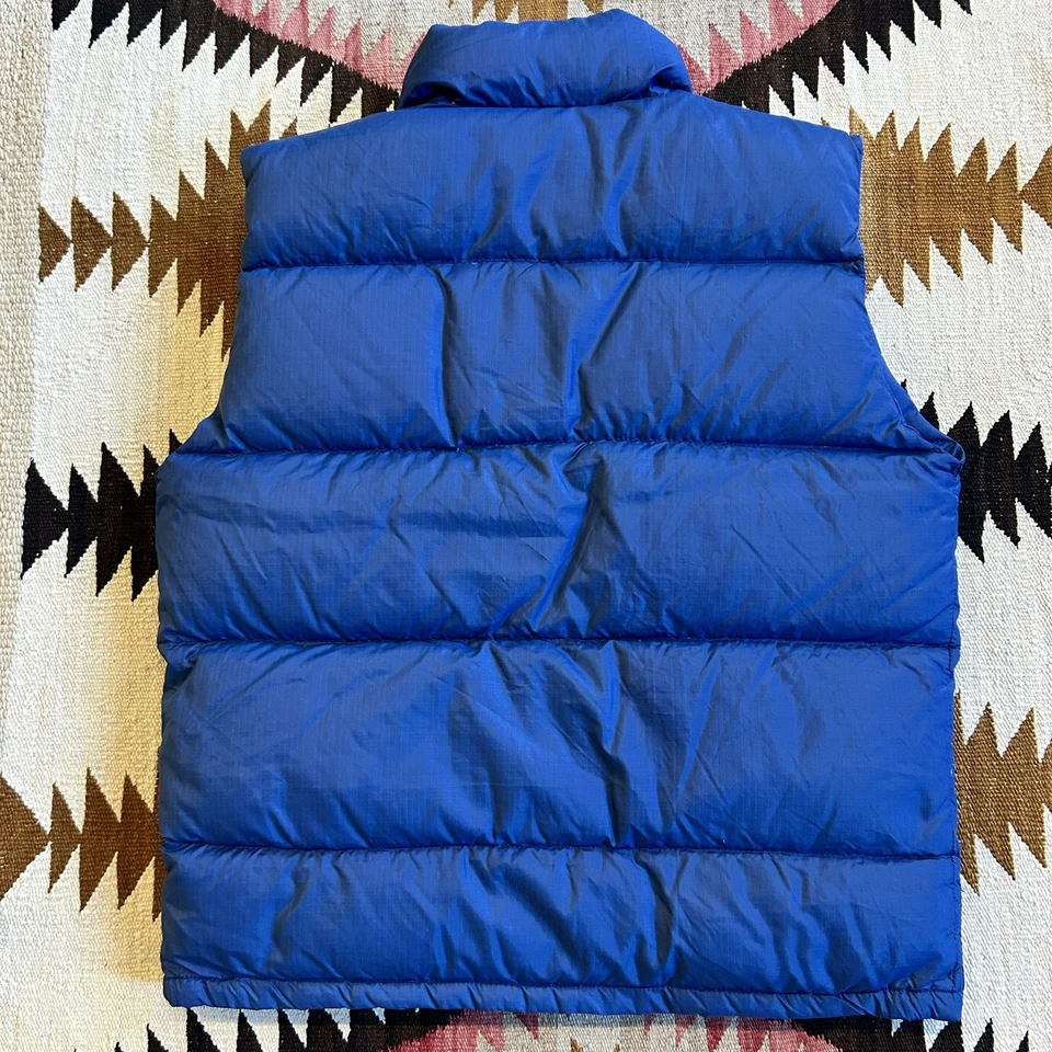 Colete acolchoado acolchoado vintage década de 1960 anos 70 The North Face de ganso tamanho G - Azul - Imagem 2 de 4