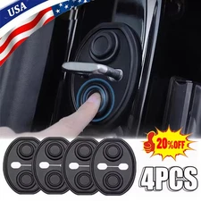 4pcs Silicone Car Auto Door Lock Cover Door Latch Protection Black