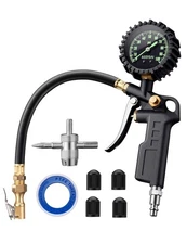 Tire Pressure Gauge with Inflator, 100 PSI-ANSI B40.1 Accurate, Large 2.5" Easy