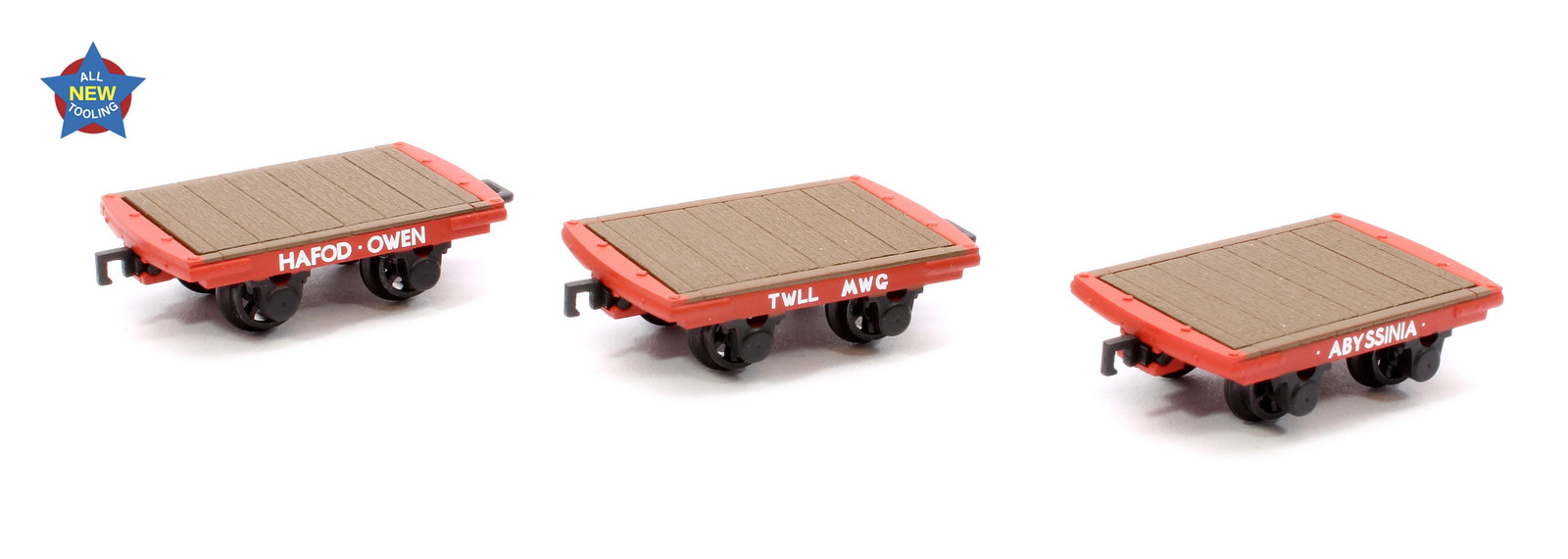 Bachmann 393-226 Dinorwic Slate Wagons without sides 3-Pack Red