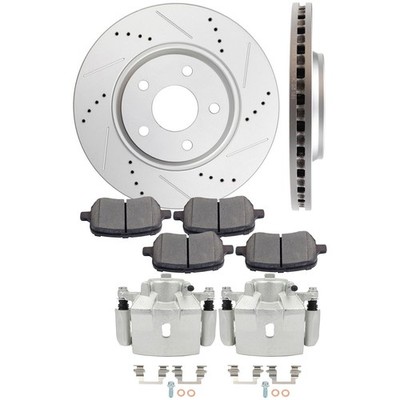 Front Left Right Brake Calipers & Rotors & Pads For 2007-2009 Saturn Aura 8Pcs