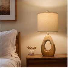Farmhouse Rattan Lamps for Living Room: Set of 2
