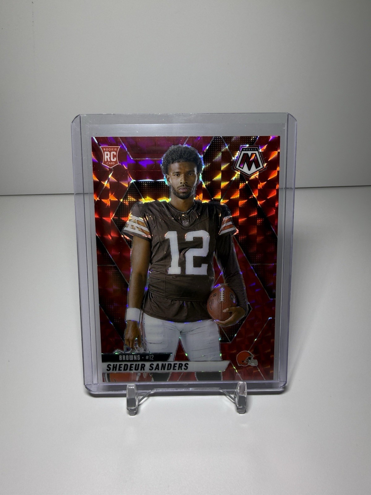 2025 Panini Mosaic Shedeur Sanders Rookie Variation Mosaic Red #290