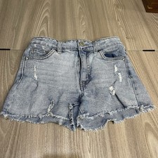 Art Class Girls Blue Distressed Denim Shorts Size M 7/8- 0016
