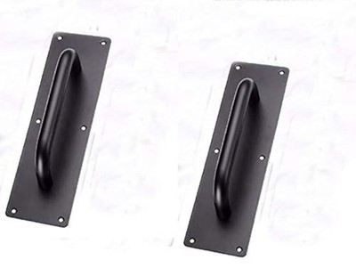 2 PCS 12 inch Push Pull Door Handles Black Commercial Sliding Barn Door Handle