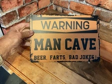 8"x12" Patina Style Man Cave "Beer, Farts. Bad Joke's Sign.  FREE SHIPPING!