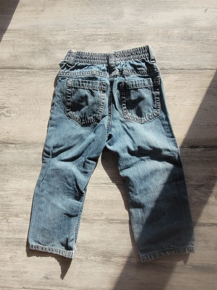 Pantalón de mezclilla Cherokee bebé niño 3 T niño pequeño elástico cintura trasera Foto 2 de 2