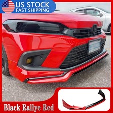 For 2022-2024 Honda Civic 11th Gen Yofer Red Black Front Bumper Lip Splitter Kit