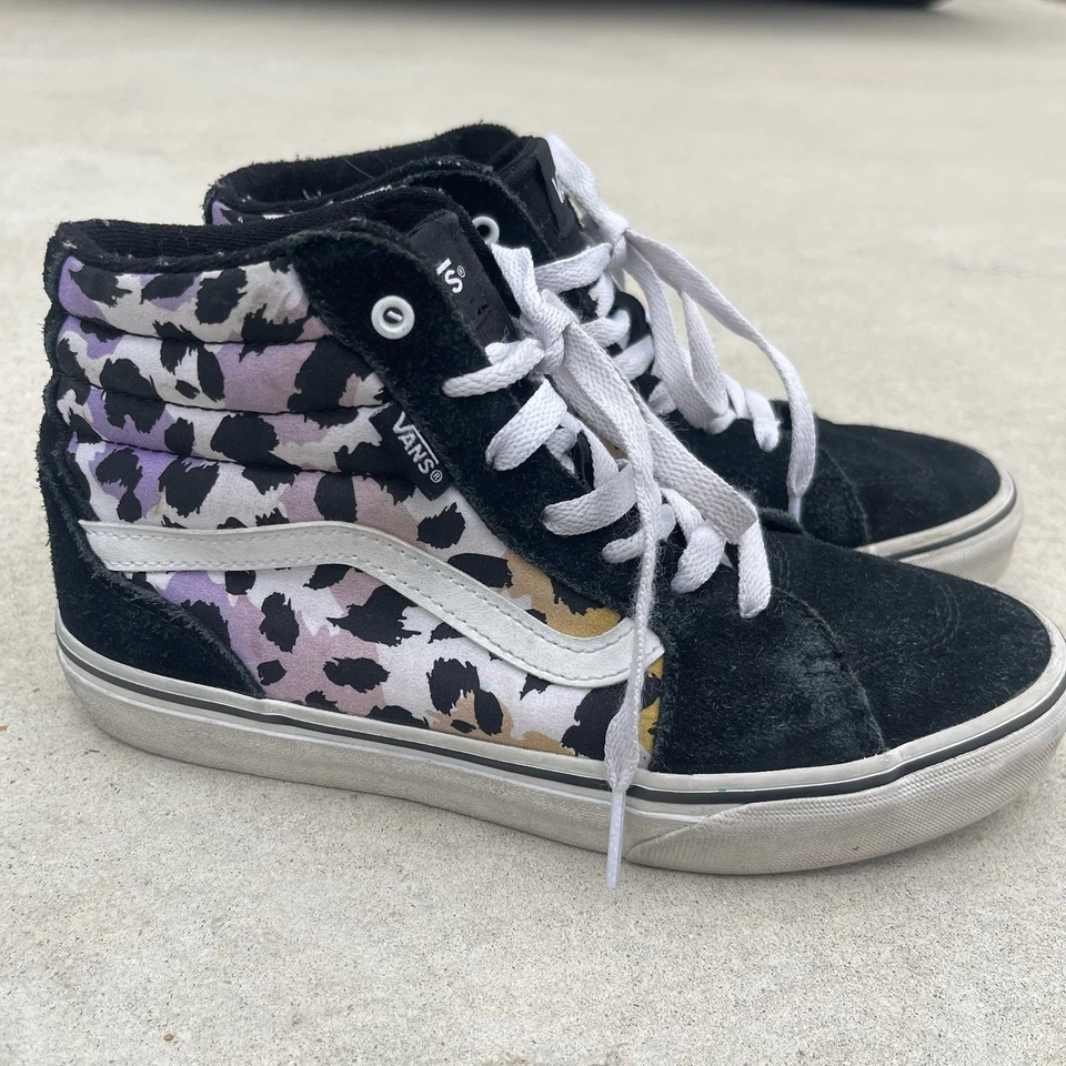 VANS молодежи Kids Filmore высоты верхний леопард печать черный девочек размер 4 Missy туфли - Изображение 4 из 4