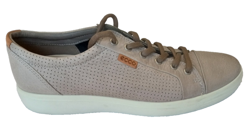 Ecco Soft 7 City Herren Perforiertes Leder Sneaker Schuhe Gr. 10 US / 44 EU Beige - Bild 8 von 14