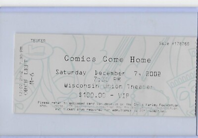 12/7/2002 Comics Come Home ticket stub VIP CHRIS FARLEY FOUNDATION DAVID SPADE