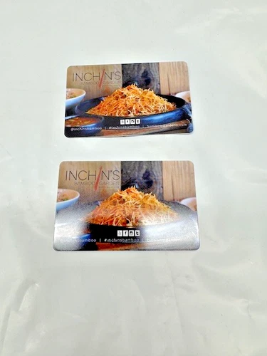 Inchin's Bamboo Garden Gift Card $50.00 (2 - $25.00 physical gift cards)