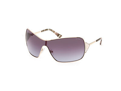 GUESS Damen Shield Monoscheibe Sonnenbrille GU7876 33W  Gold / Blau  140 mm
