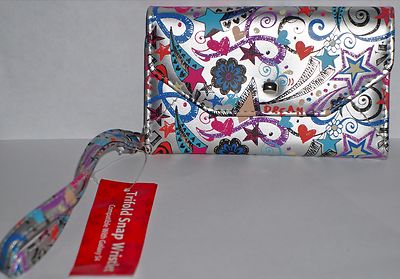 Women's Galaxy S4 Trifold Cell Phone Wallet/Wristlet Card Holder ''STARBURST'' NWT
