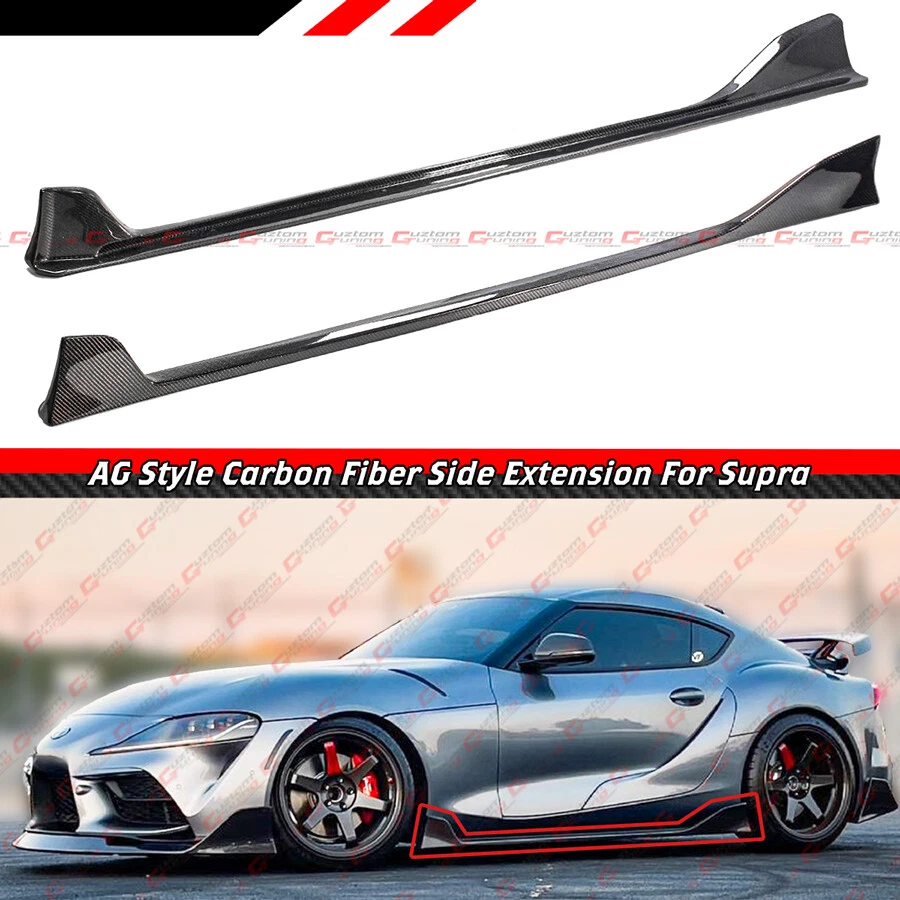 PARA TOYOTA SUPRA A90 A91 2020-24 ESTILO AG FIBRA DE CARBONO JDM FALDÓN LATERAL EXTENSIONES Foto 2 de 4
