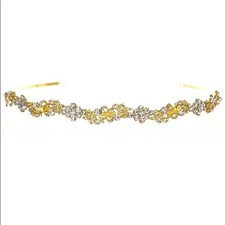 Floral Vine Pattern Crystal Bridal Headband Tiara