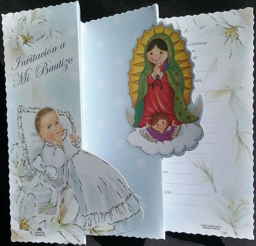 Invitaciones A Mi Bautizo (Bautismo Español, Invitaciones de Bautizo) niño Foto 4 de 4