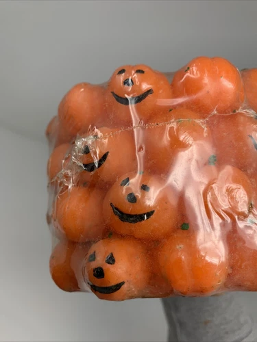 Vintage TAMCO Wax Pumpkin Candle 5”x3.5” New In Plastic COOL DESIGN!! image 8