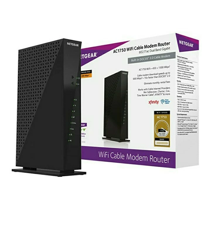 NETGEAR C6300-100NAR DOCSIS 3.0 WiFi Cable Modem Router with AC1750 USED! WORKS! - Image 2 of 4