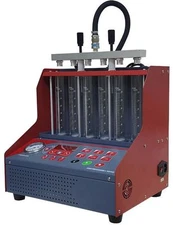 Latest 6 Jar Auto LED Fuel Injector Tester & Cleaner with Ultrasonic Cleaner New