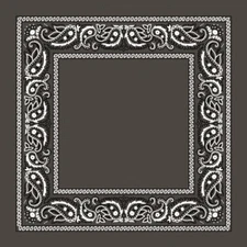 GRAY Open Center Paisley BANDANA Head Face Wrap Mask Neck Scarf Cover SCARVES