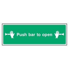 Push Bar to Open Sign or Sticker | EMER0044