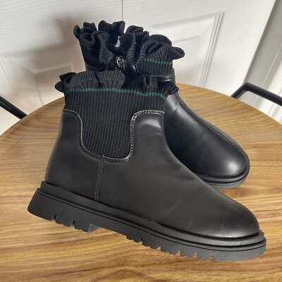 Booties Black Chelsea Big Girls Ankle Boots Size EU 36 US Casual