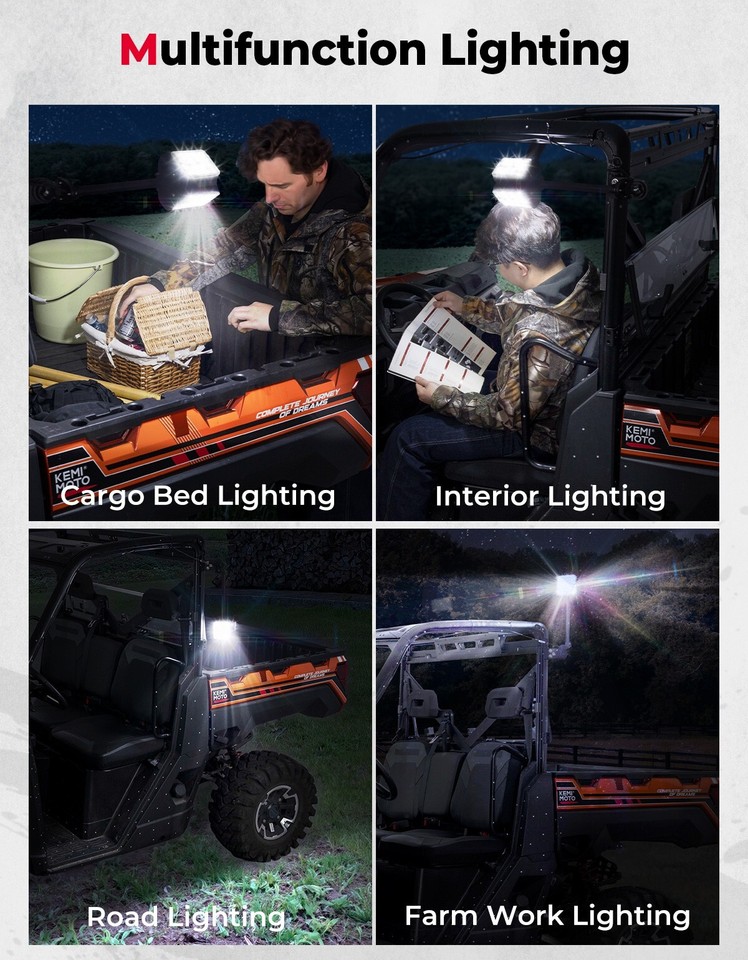 X AUTOHAUX 1 Set Backup Reverse Light Rear Round LED Light Kit White 6000K For