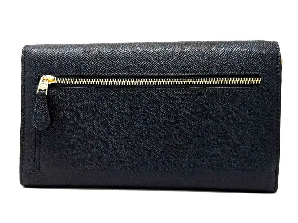 Cartera de Viaje Coach Tríptica de Cuero Negra Sobre Perfecto Estado Foto 2 de 4