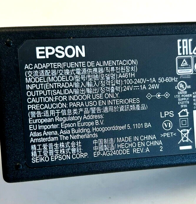 Adaptador de fonte de alimentação CA Epson A461H 24V 1A 24W Seiko Corp - Imagem 2 de 4