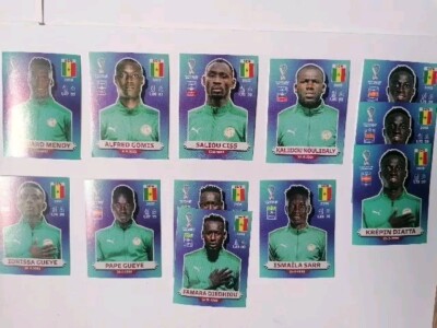 12 Sticker Fußball-WM 2022 QATAR TEAM Senegal Nr. 3,4,5,8,3x11,12,13,2x17,20