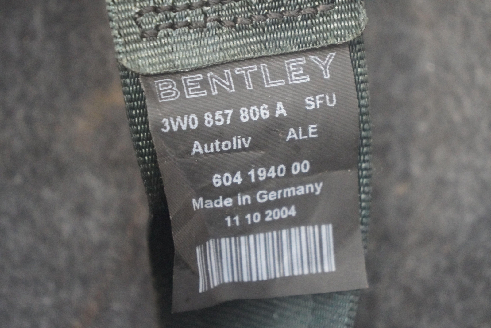Rear Right Seat Belt Retractor Green 3W0857806A OEM Bentley Continental GT 2005