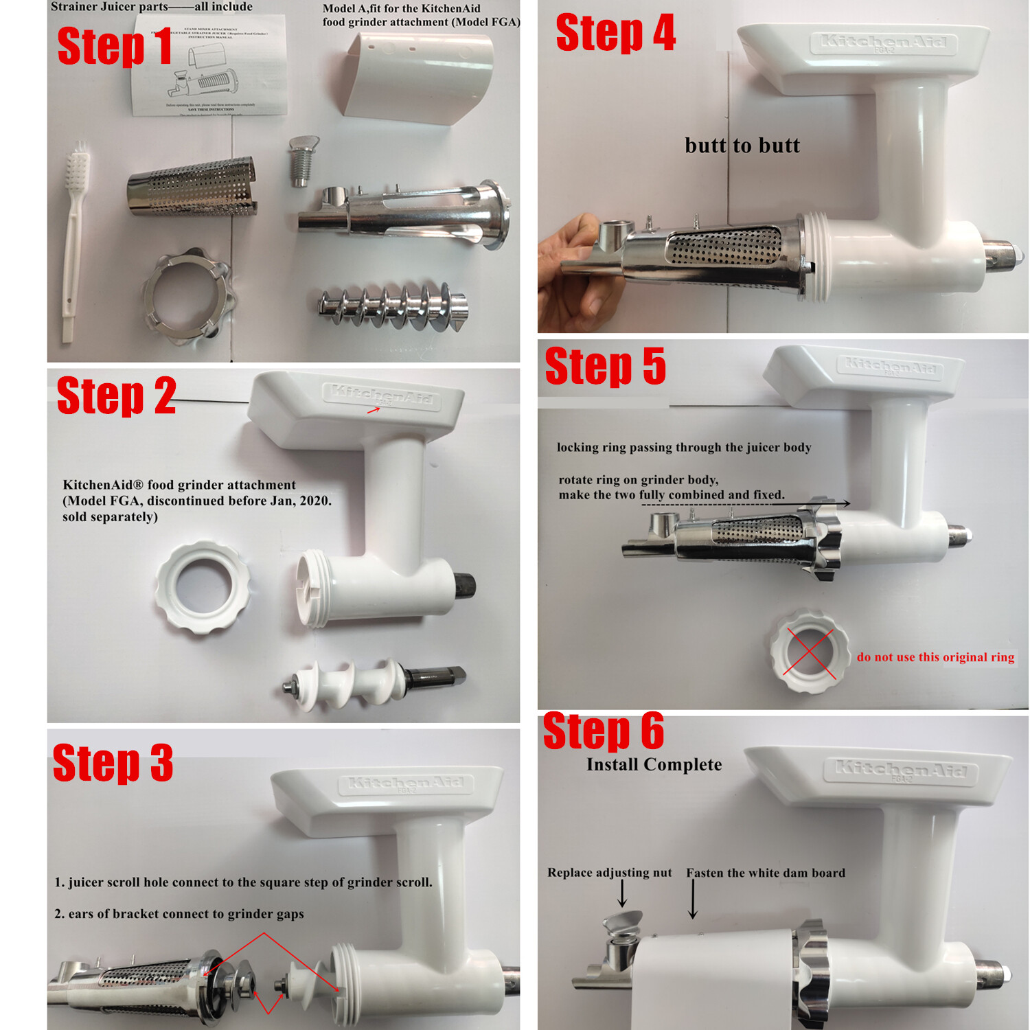 Tomato Juicer Fruit & Vegetable Strainer Attachment For Kitchenaid Food