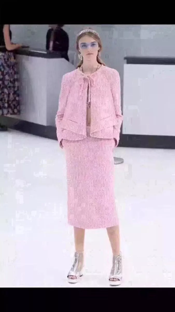 pink chanel tweed jacket blazer