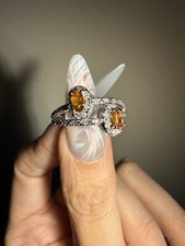 Natural High Grade Spessartine/ Mandarin Garnet /Adjustable Silver-plated Ring