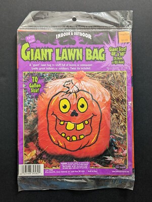 Vintage Fun World Pumpkin Leaf Bag 70 Gallon Unopened 