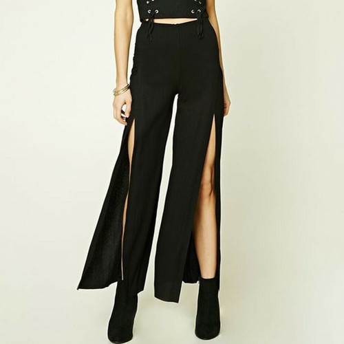 Womens Beach Leg Trousers Summer Front 