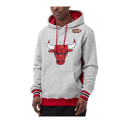 Mitchell u0026amp; Ness NBA Chicago Bulls Premium Fleece Mens Grey Heather/Red  Hoodie | eBay