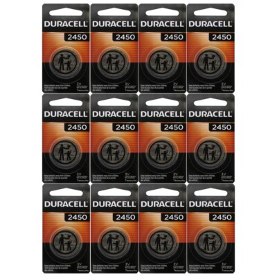 12 x 2450 Duracell Lithium 3V Coin Cell Battery (CR2450, DL2450, ECR2450)