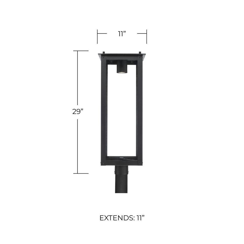 Luz de poste Capital Lighting 934643-GL Hunt 29" de alto - negra Foto 2 de 4