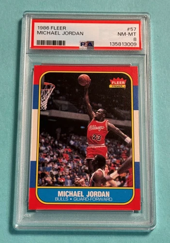 1986 Fleer Michael Jordan rookie card RC #57 PSA 8 NM-MT Perfectly Centered!